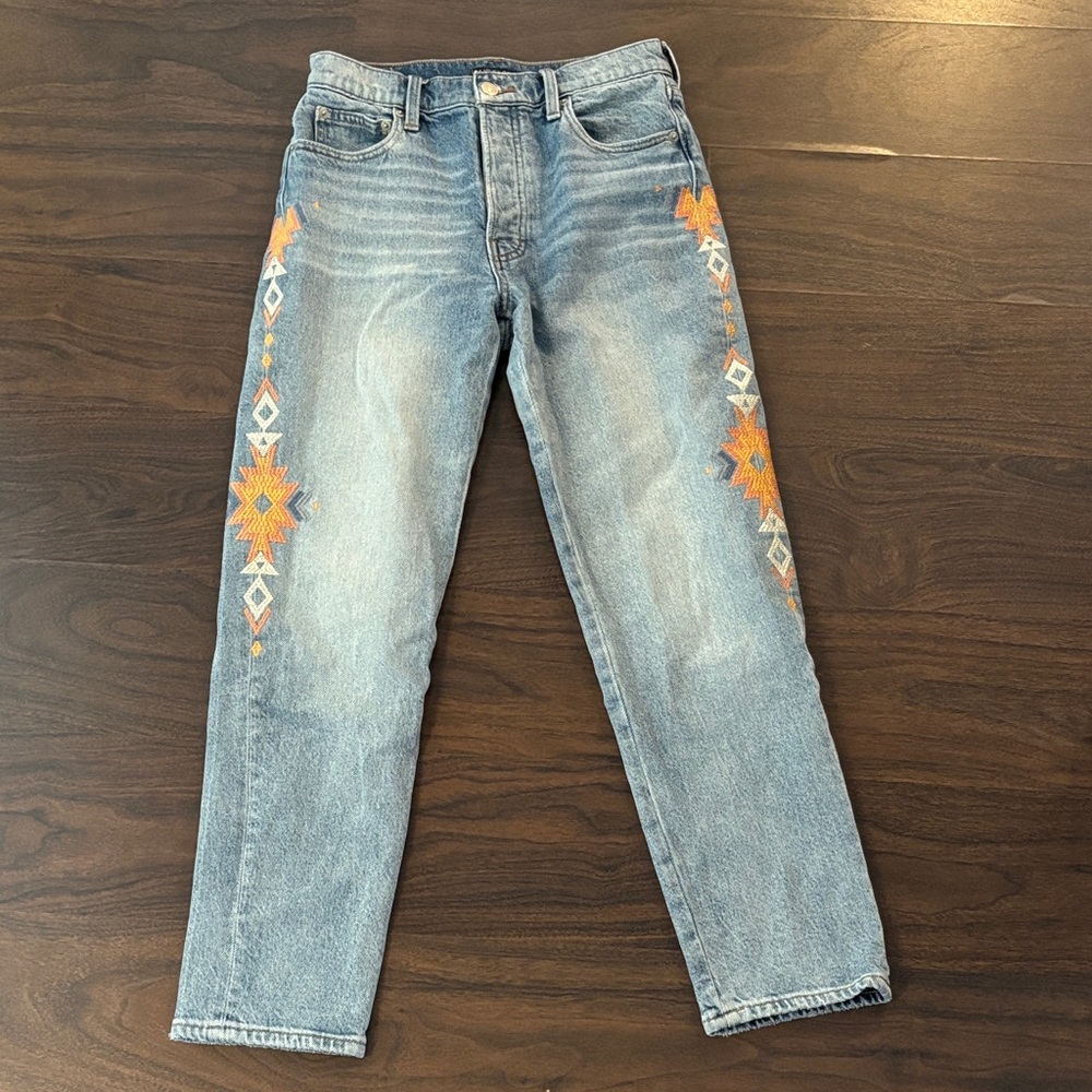 Lucky Brand High Rise Jeans with Orange Embroidery